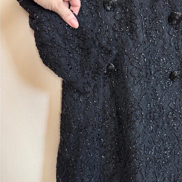 Carmen Marc Valvo Vintage Beaded Lace Double Breasted Blazer Dress Gala Formal - Picture 4 of 11